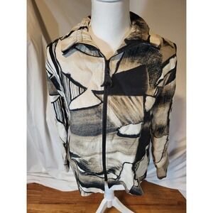 Caroline Rose Linen Full Zip Art To Wear Jacket Size Small